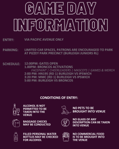 Game Day Information